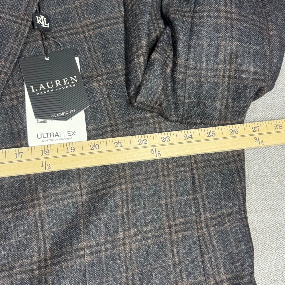 Lauren Ralph Lauren Mens 50R Ultraflex Lexington Plaid Sport Coat Dark Brown NWT